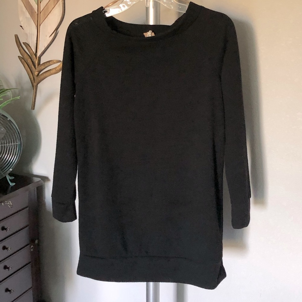 Basic black boatneck sweater